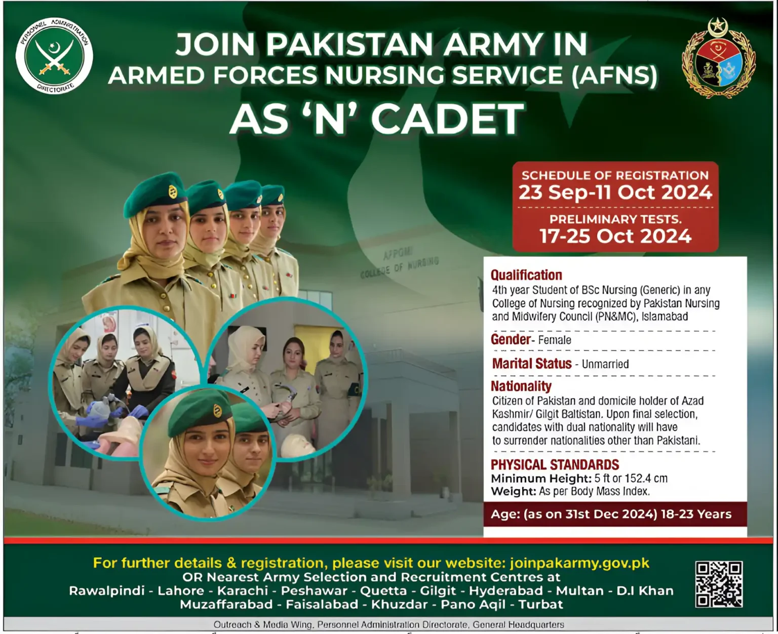  Join Pak Army for Female as N Cadet in AFNS 2024 Online Regitsration