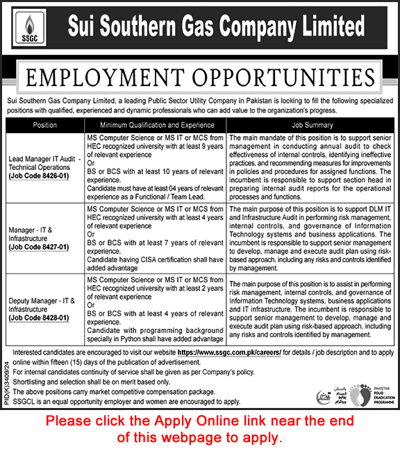  Sui Southern Gas Company Limited (SSGC) Job Vacancies 2025 - Apply Now