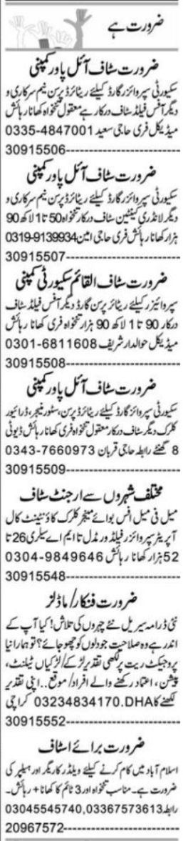  Accountant & Security Supervisor Guard Jobs 2025