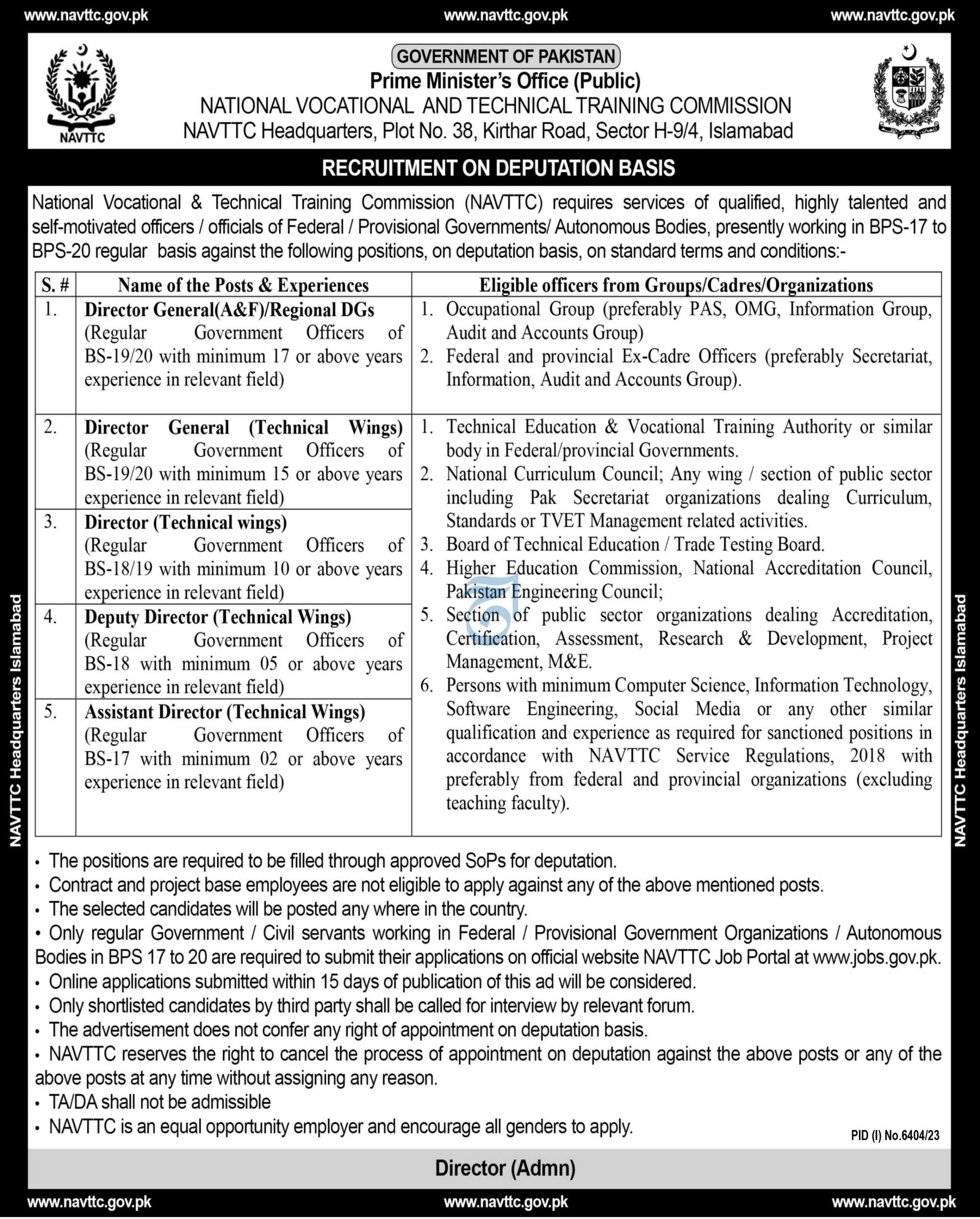  National Vocational & Technical Training Commission Jobs