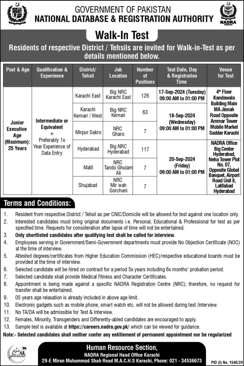  NADRA Jobs in Sindh 2024 Online Apply careers.nadra.gov.pk