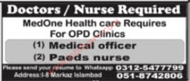  MedOne Healthcare Islamabad Jobs 2024